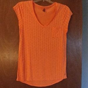 Orange & black polka dot shirt